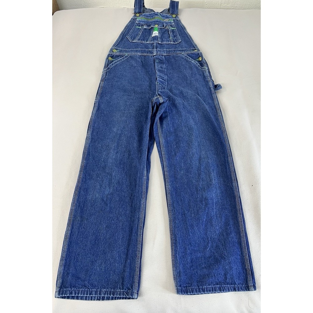 VTG Liberty denim overalls with green 34x32 stitching 34" waist 30" inseam